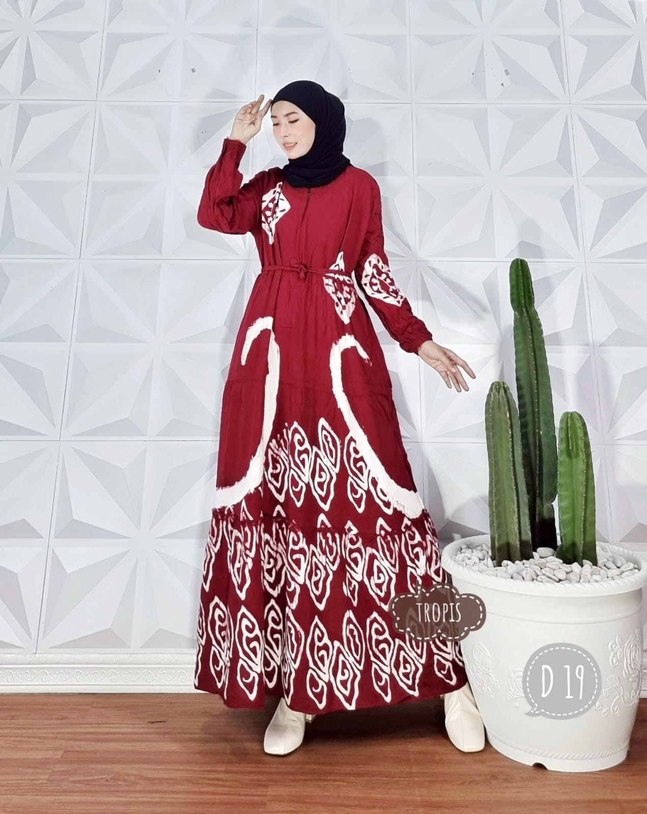 Baju Gamis Rayon Batik Abstrak Modern Grosir Seri Warna (isi 5)