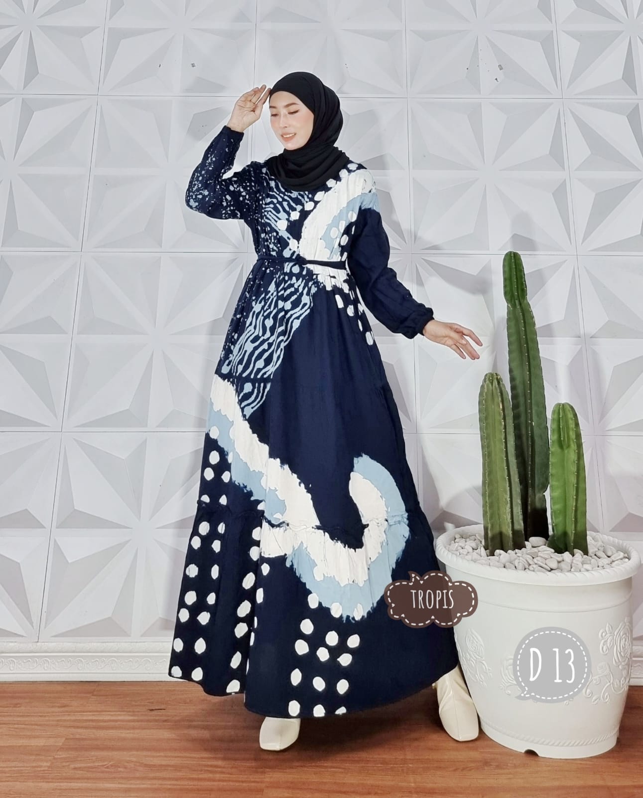 Baju Gamis Rayon Batik Abstrak Modern Grosir Seri Warna (isi 5)