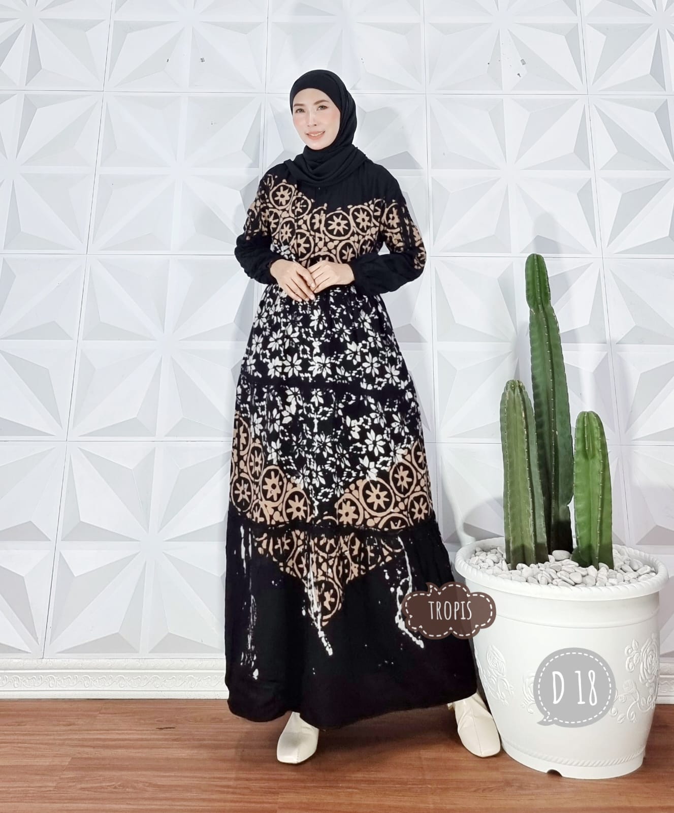 Baju Gamis Rayon Batik Abstrak Modern Grosir Seri Warna (isi 5)