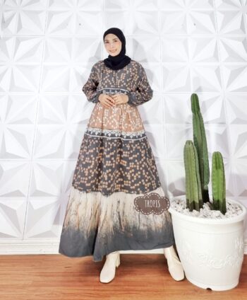 Baju Gamis Rayon Batik Abstrak Modern Grosir Seri Warna (isi 5)