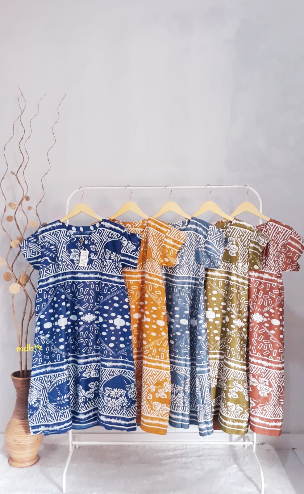 Baju Tidur Daster Batik Lengan Pendek Semi Payung Remaja Grosir Seri Warna (isi 5)