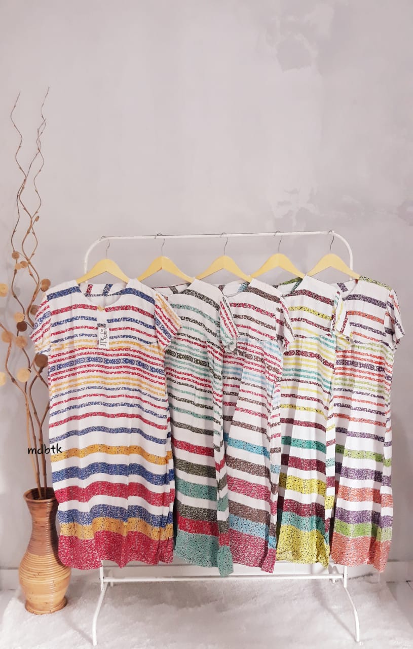 Baju Tidur Daster Batik Lengan Pendek Semi Payung Remaja Grosir Seri Warna (isi 5)