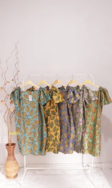 Baju Tidur Daster Batik Midi Remaja Lengan Pendek Grosir Warna Seri (isi 5)