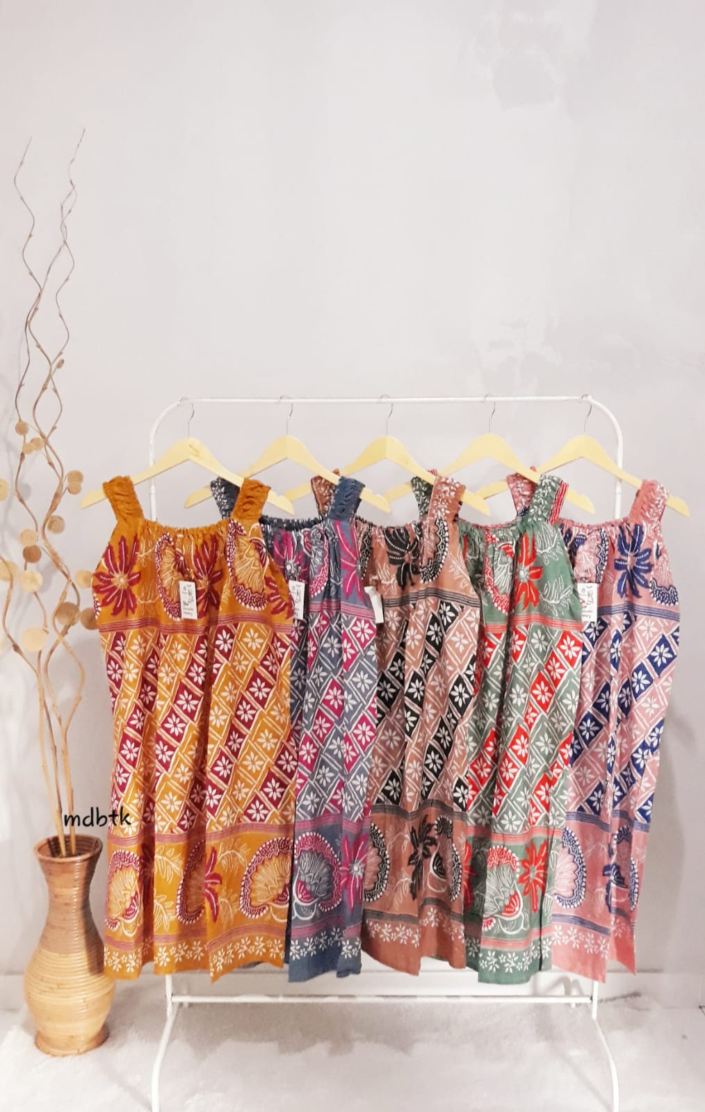 Baju Tidur Daster Batik Remaja Tanpa Lengan Grosir Warna Seri (isi 5)
