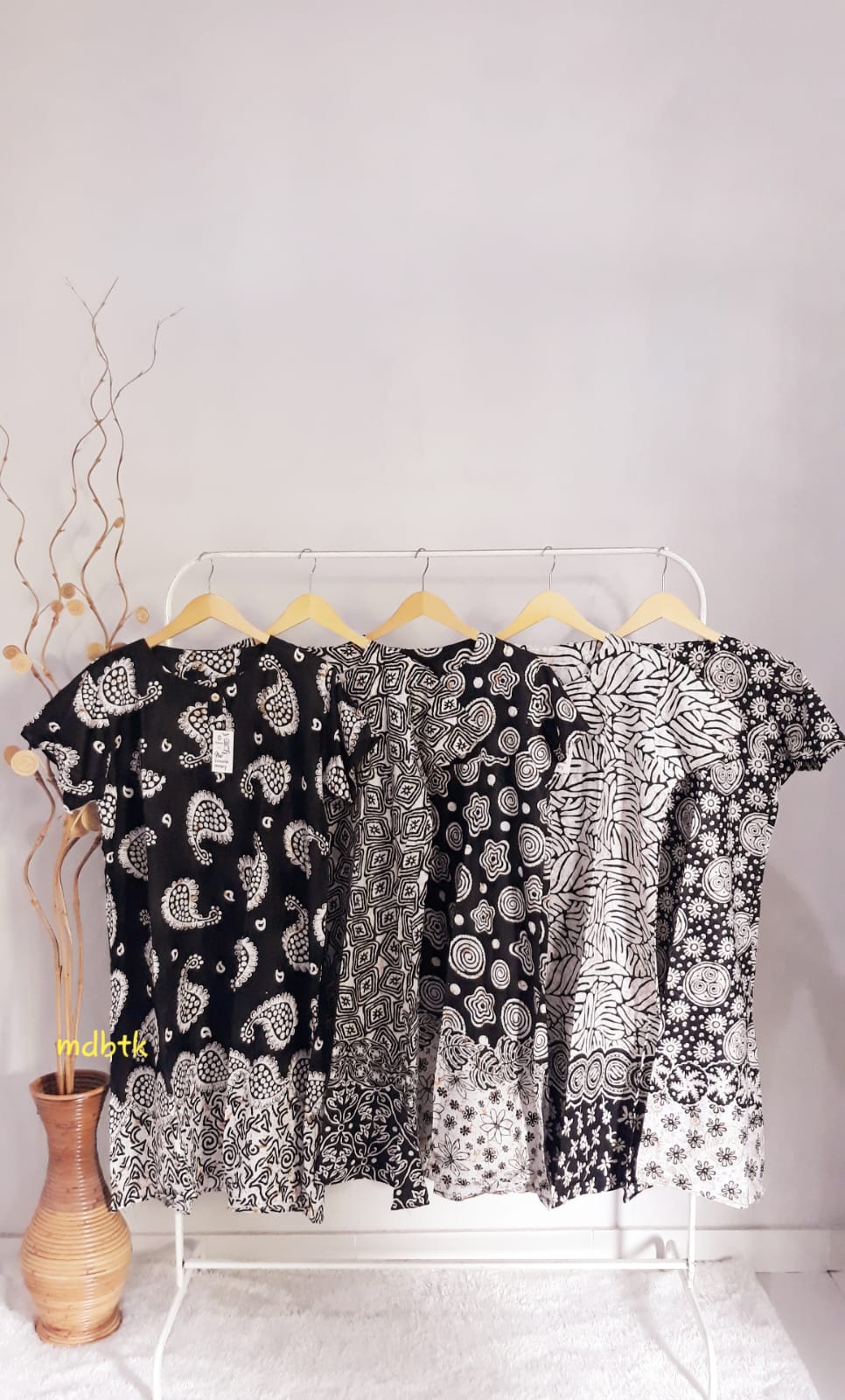 Baju Tidur Daster Batik Semi Payung Lengan Pendek Warna Lengkap Harga Grosir (isi 5)