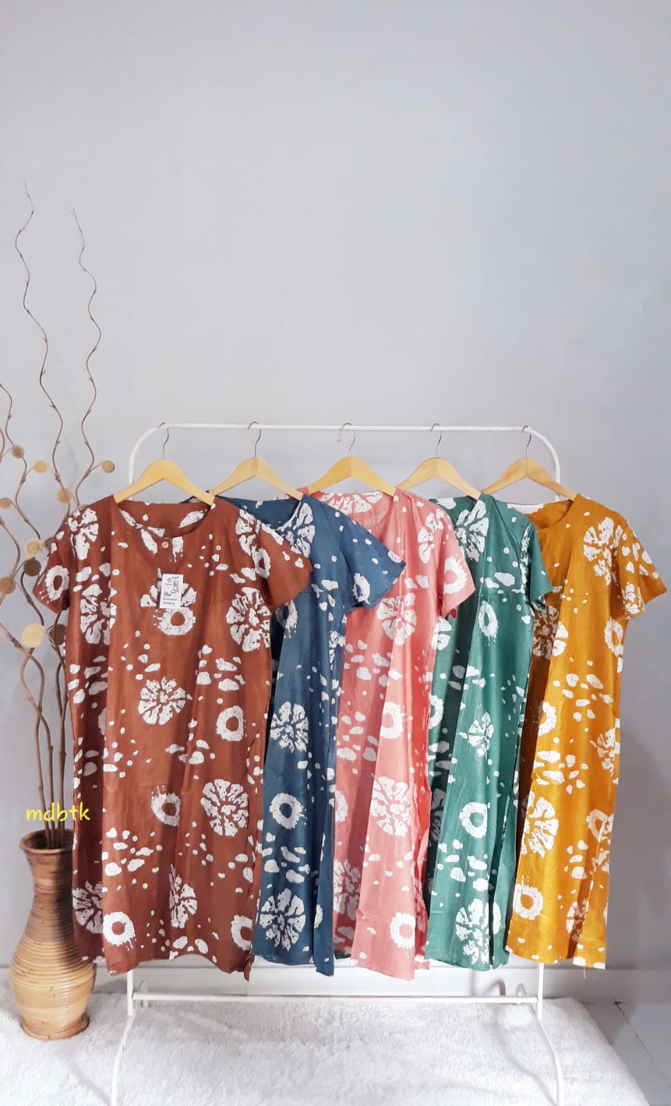 Baju Tidur Daster Batik Semi Payung Lengan Pendek Warna Lengkap Harga Grosir (isi 5)