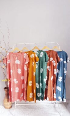 Baju Tidur Daster Batik Semi Payung Lengan Pendek Warna Lengkap Harga Grosir (isi 5)