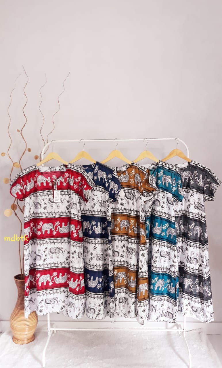 Baju Tidur Daster Batik Semi Payung Lengan Pendek Warna Lengkap Harga Grosir (isi 5)