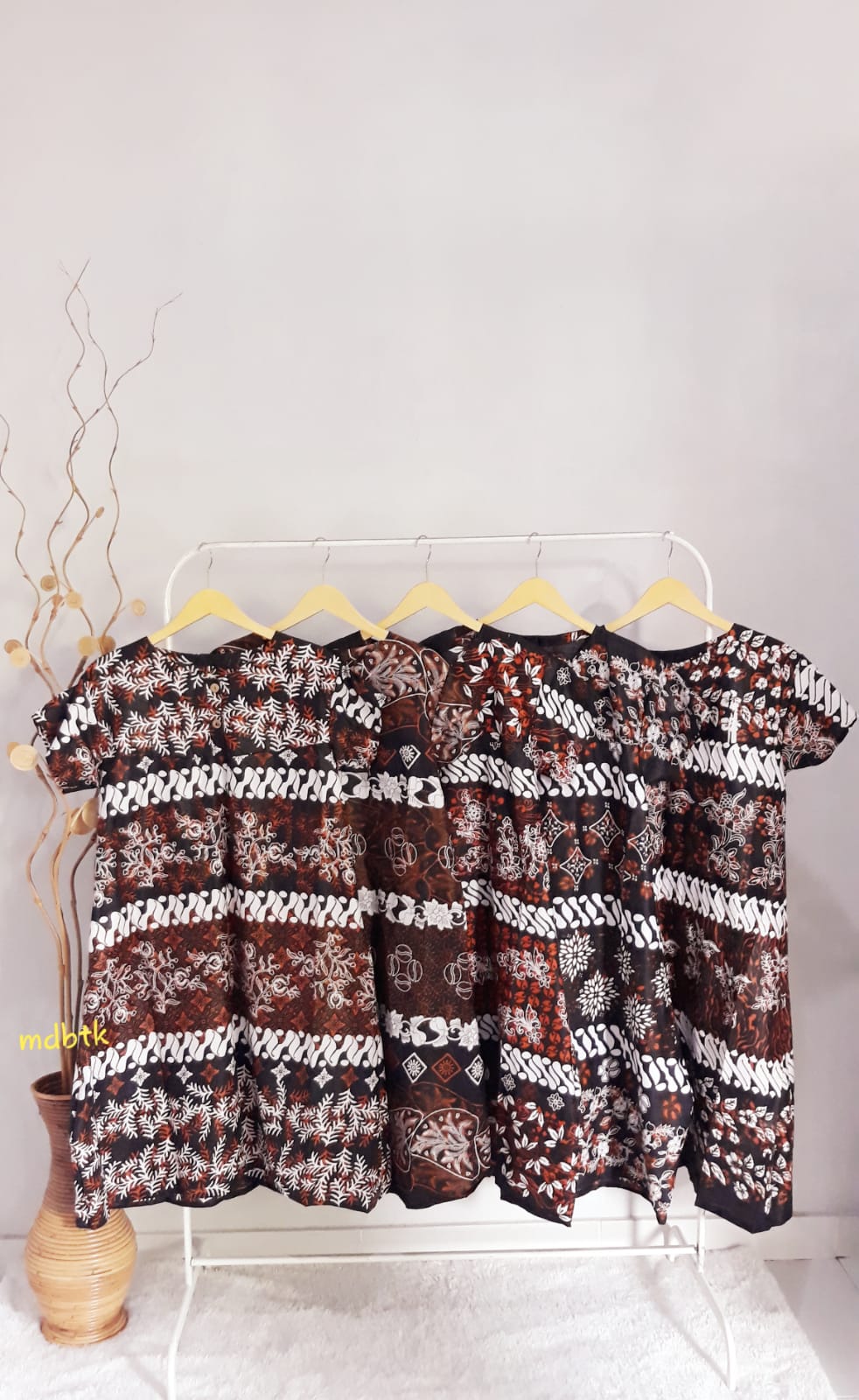 Baju Tidur Daster Batik Semi Payung Lengan Pendek Warna Lengkap Harga Grosir (isi 5)