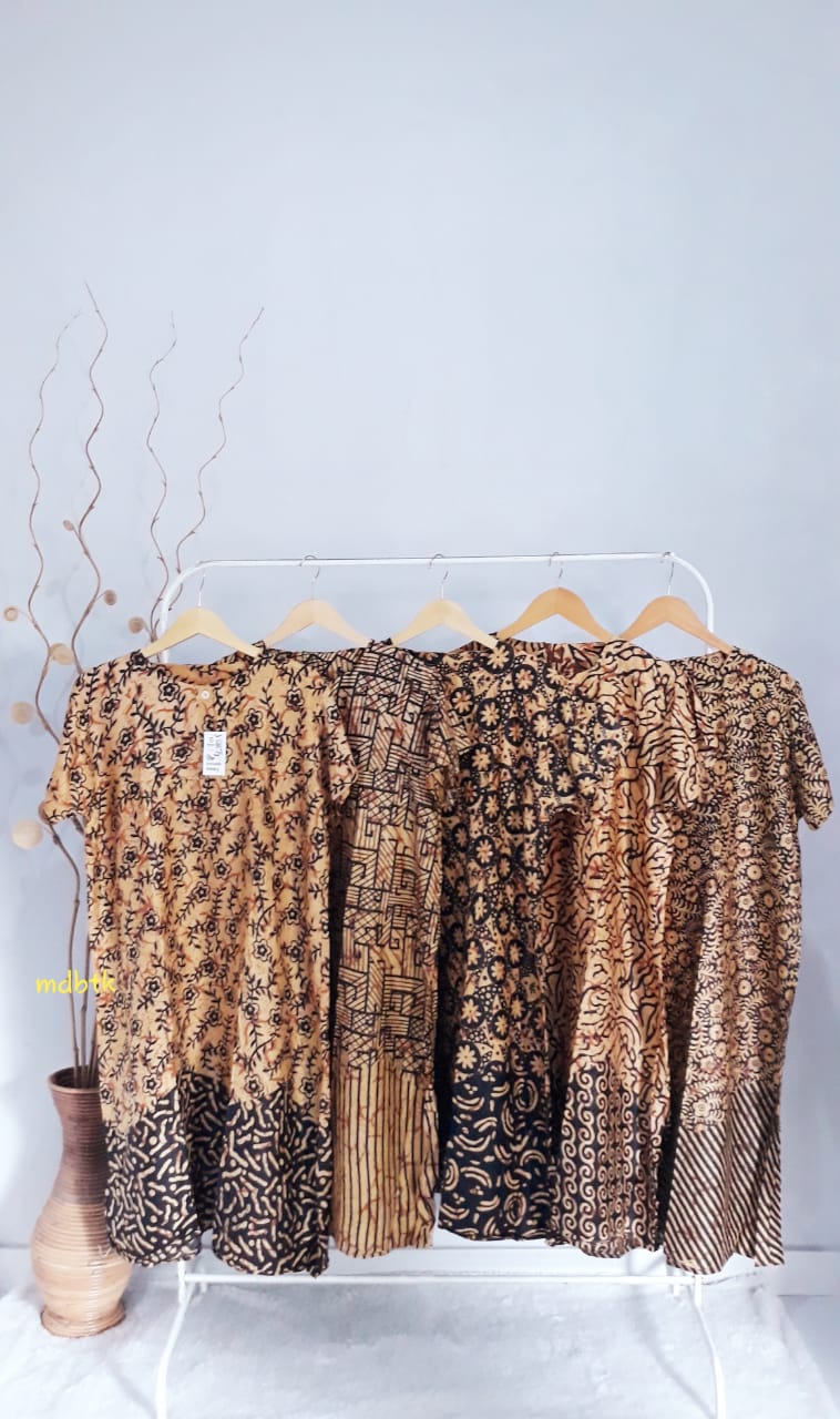 Baju Tidur Daster Batik Semi Payung Lengan Pendek Warna Lengkap Harga Grosir (isi 5)