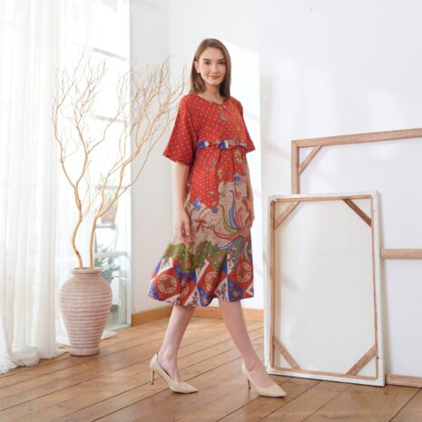 Baju Tidur Daster Payung Semerbak Batik Lengan Pendek Bahan Rayon Adem Grosir Warna (isi 5)