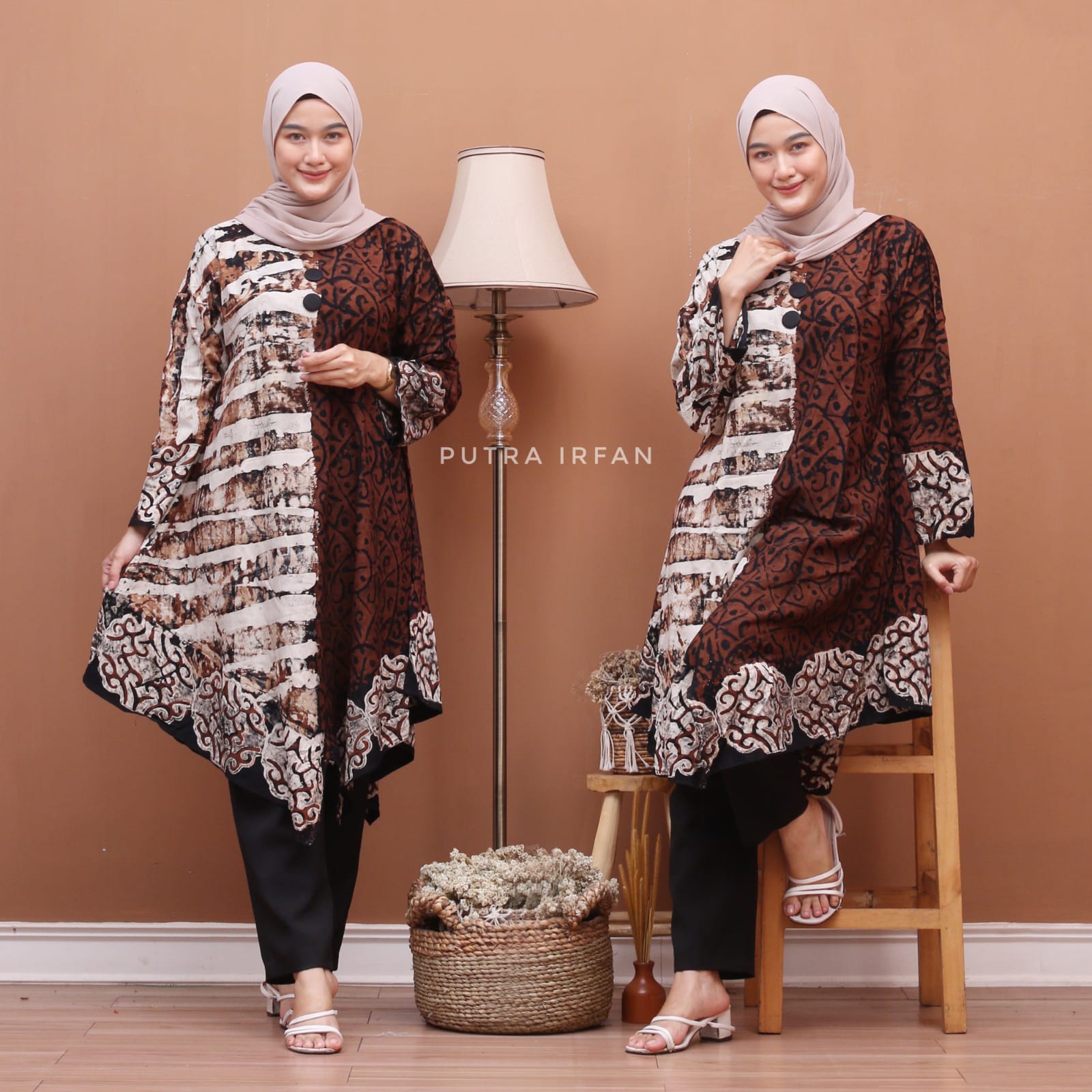 Jual Baju Tunik Batik Muslim Kombinasi Polos Modern Cantik Elegan (isi 5) -  THEBATIK.CO.ID