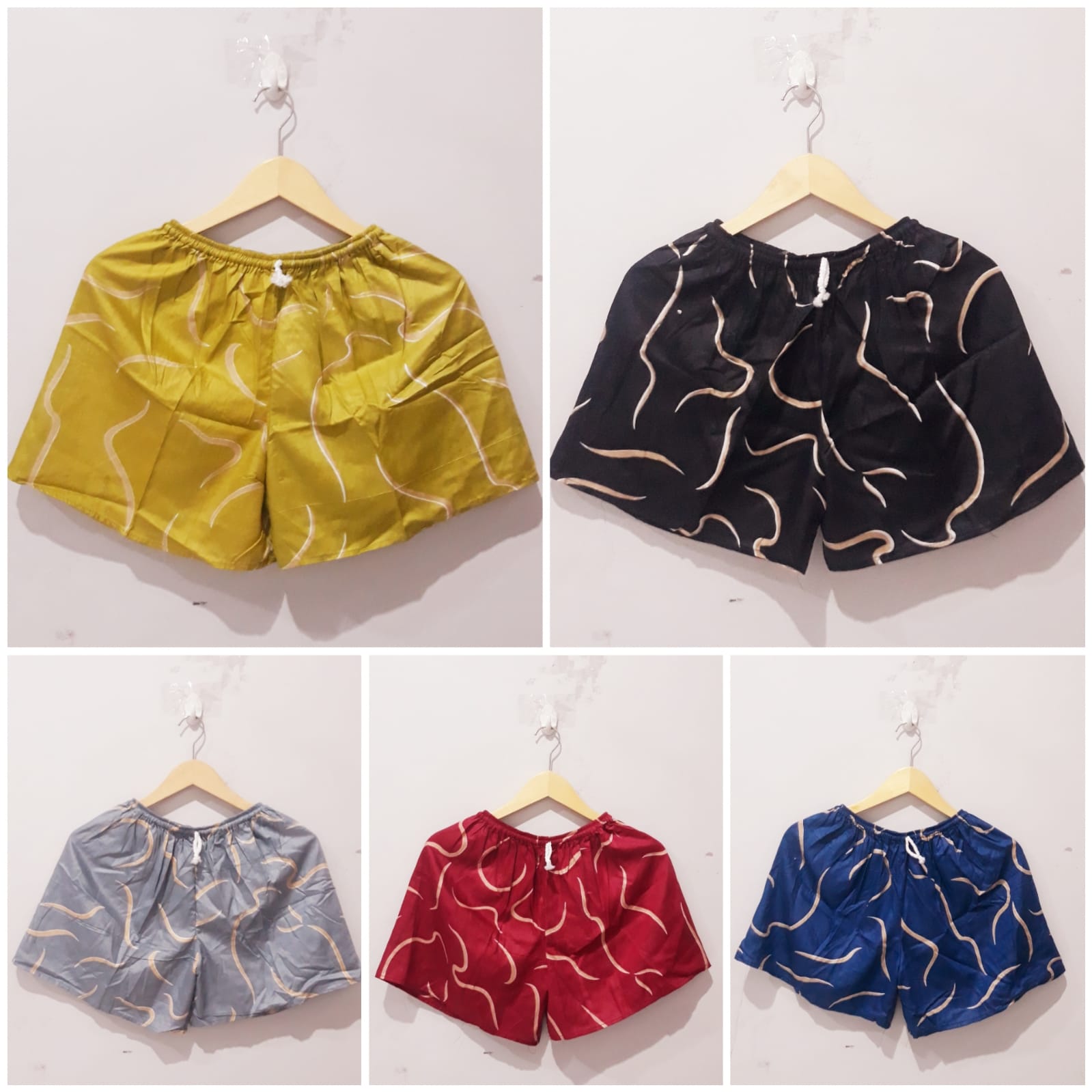 Celana Pendek Batik Hotpants Wanita Adem Murah Grosir Seri Warna (isi 10)