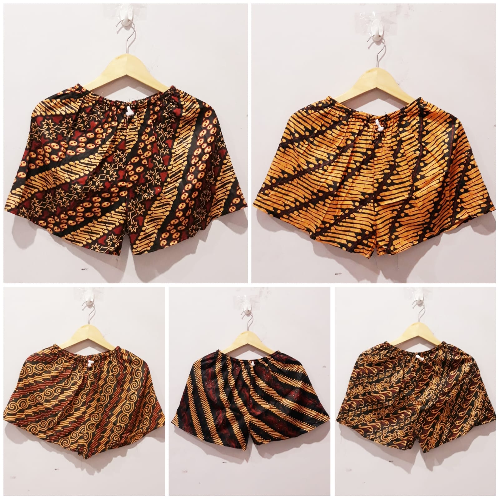 Celana Pendek Batik Hotpants Wanita Adem Murah Grosir Seri Warna (isi 10)