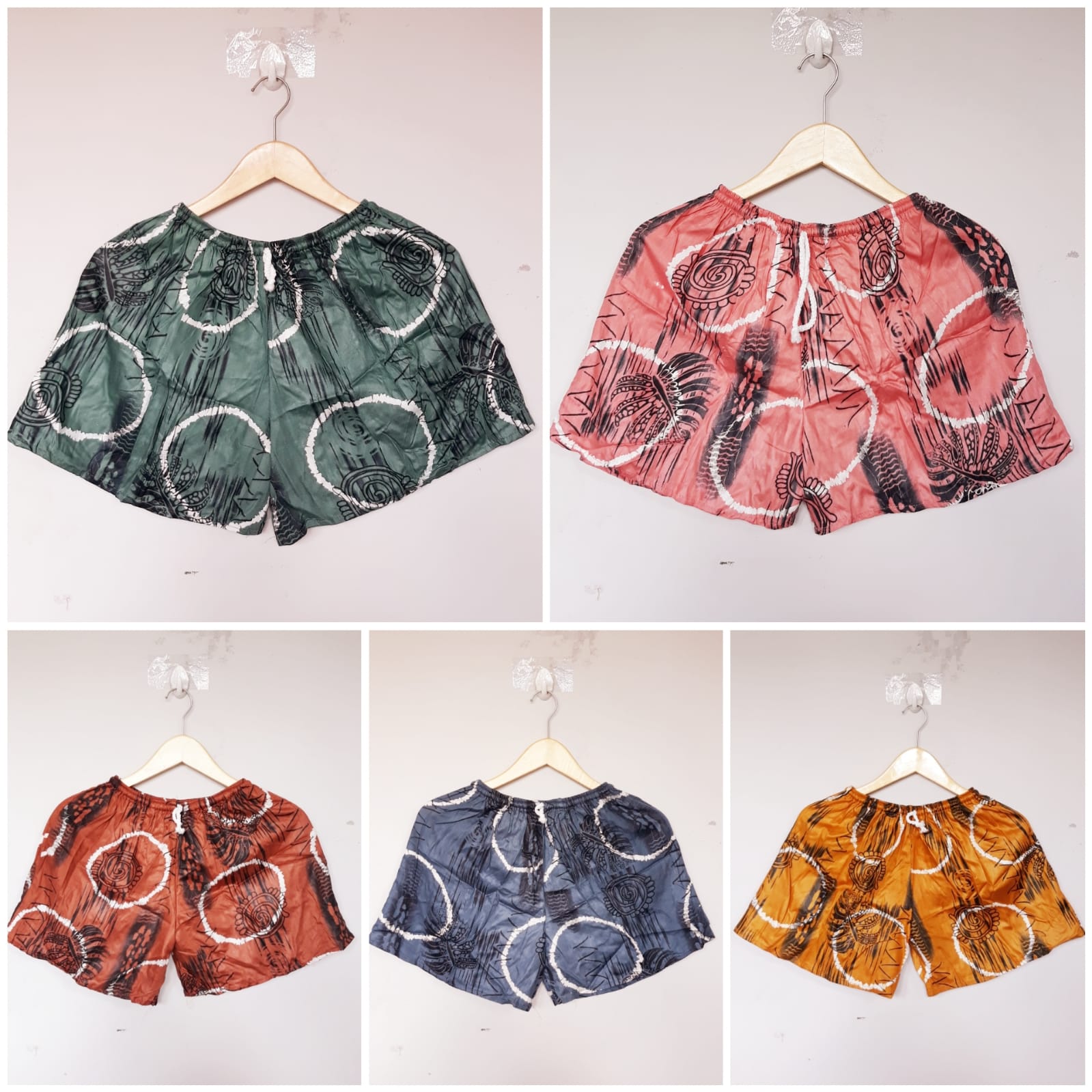 Celana Pendek Batik Hotpants Wanita Adem Murah Grosir Seri Warna (isi 10)