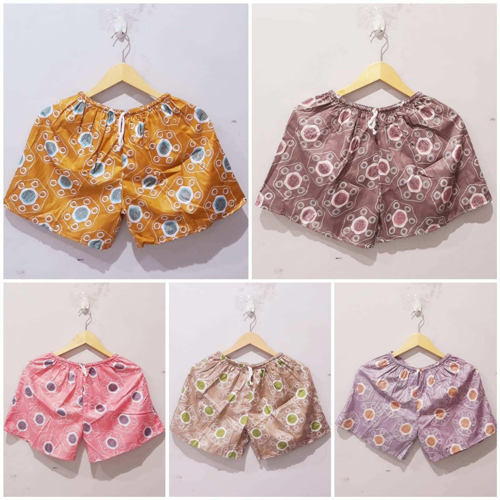 Celana Pendek Batik Hotpants Wanita Adem Murah Grosir Seri Warna (isi 10)