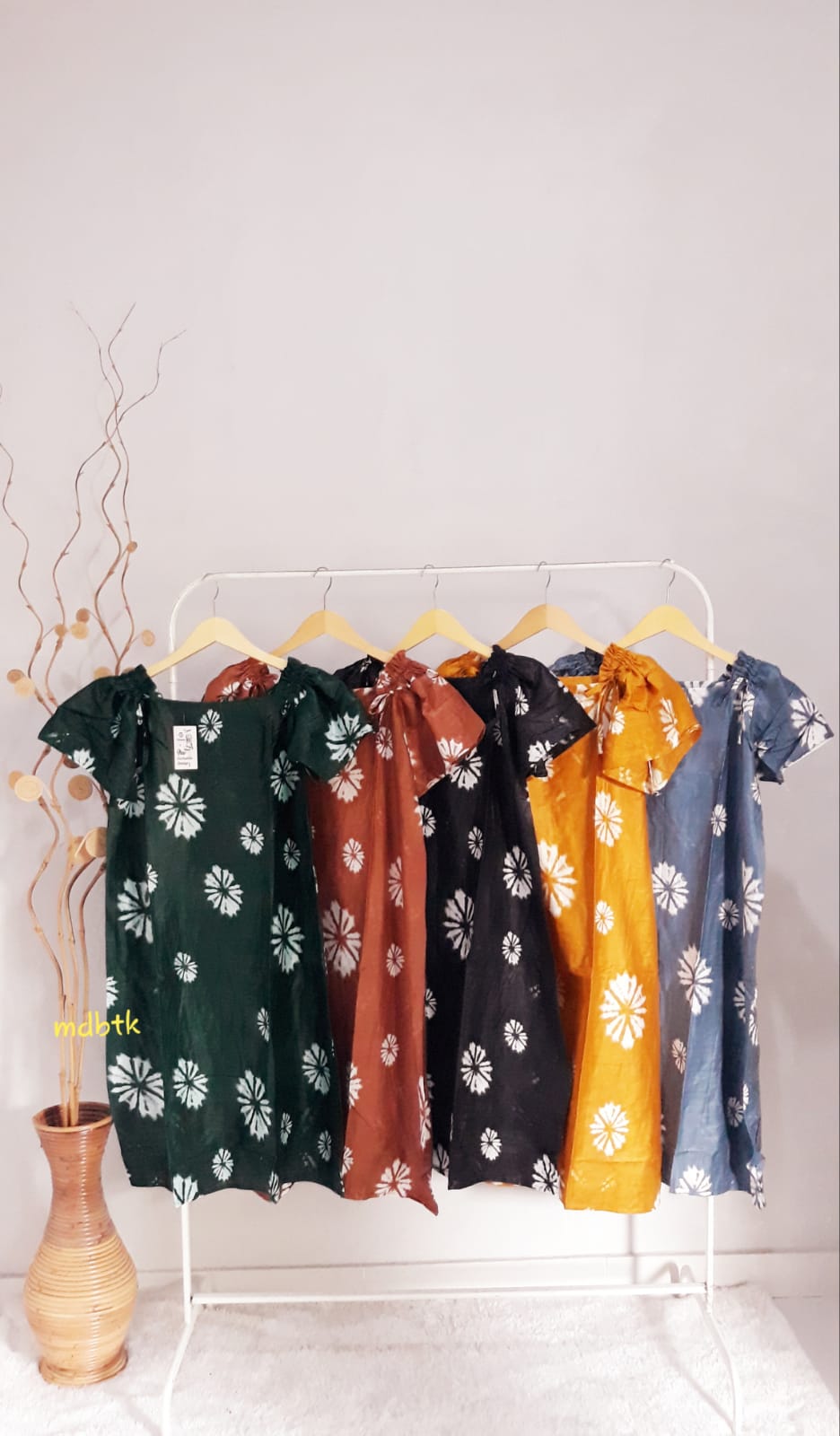 Daster Serut Lengan Pendek Bahan Santung Rayon Adem Grosir Warna Seri (isi 5)