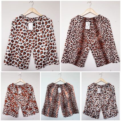 Grosir Celana 3/4 Batik Bahan Santung Rayon – Motif Macan Loreng Jumputan Parang (isi 5)