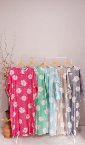 Grosir Longdress Batik Santung Rayon Motif Banyak Warna-Warni Bisa Pilih (isi 5)