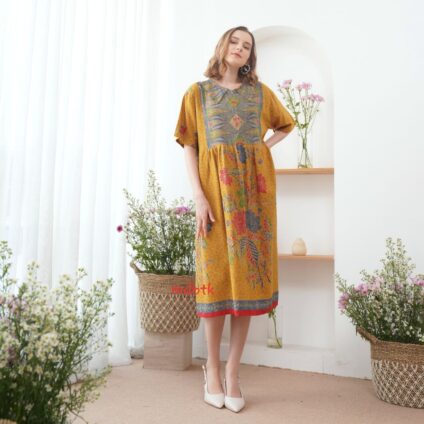 Home Dress Batik Sackdress Wanita Modern Bahan Rayon Nyaman Grosir Seri (isi 5)