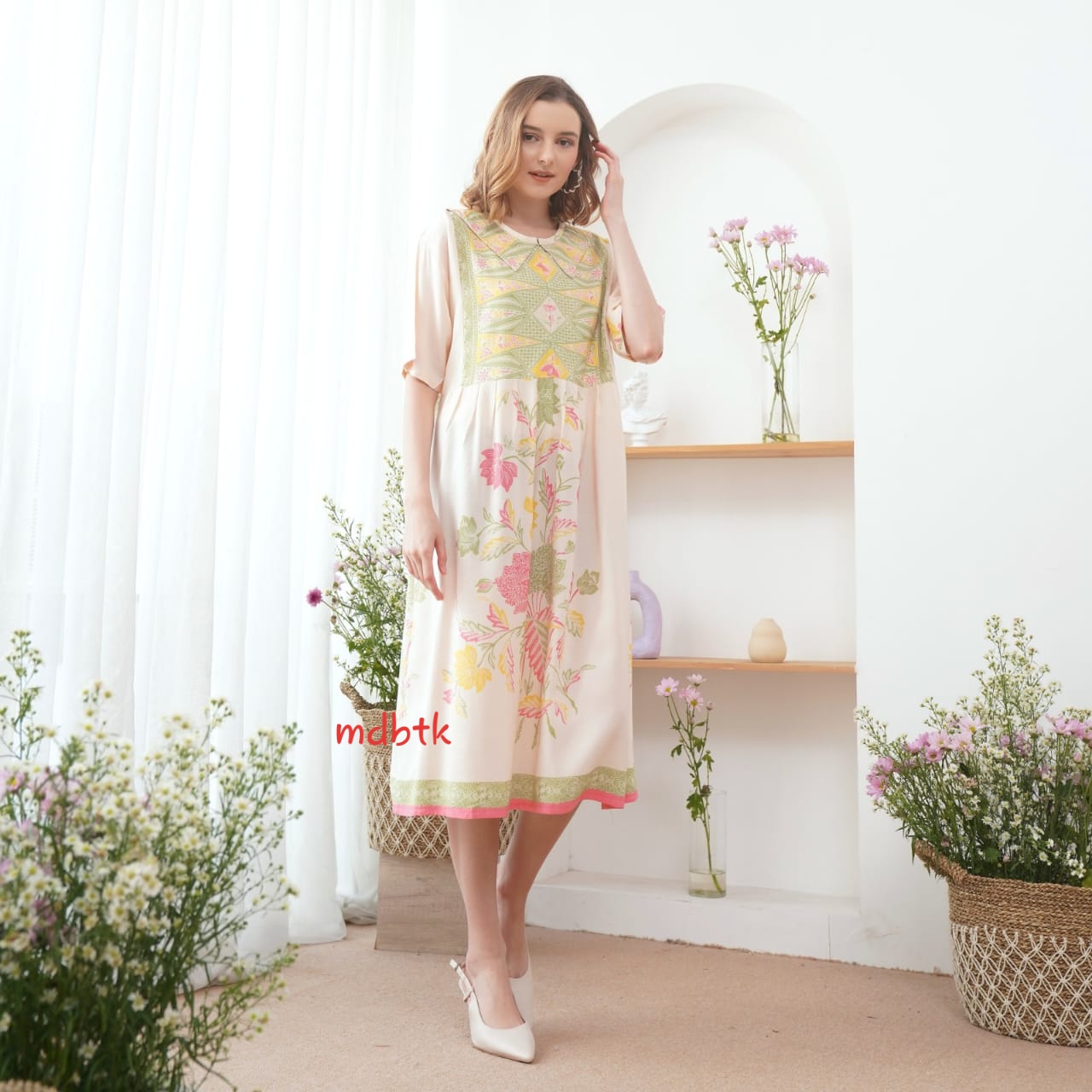 Home Dress Batik Sackdress Wanita Modern Bahan Rayon Nyaman Grosir Seri (isi 5)