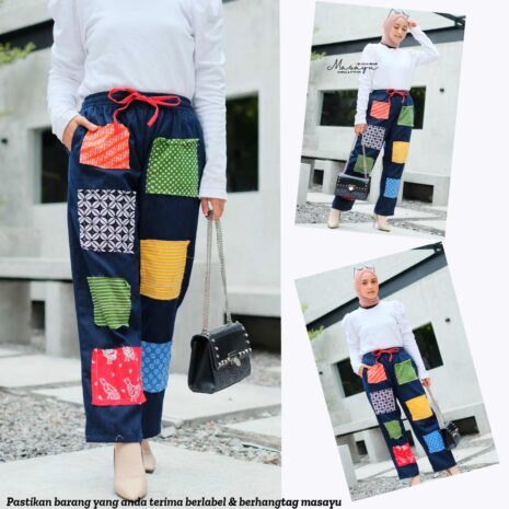 Pants Batik Jeans / Celana Batik Jeans / Celana Batik Modern / Celana Batik Kombinasi Jeans