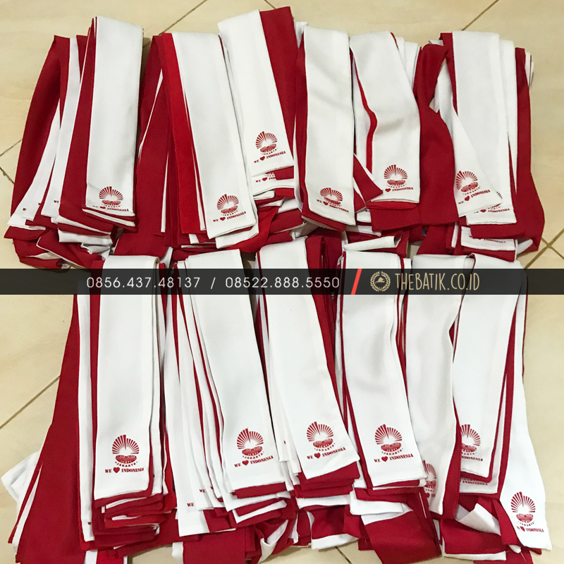 Syal Merah Putih Merchandise Souvenir Event Resmi Organisasi ICATI (Ikatan Citra Alumni Taiwan) di Indonesia