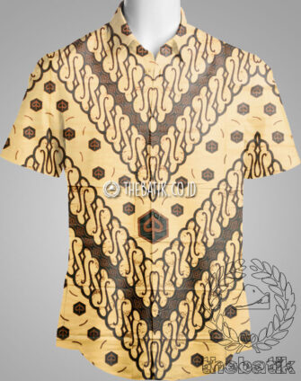 Kain Bahan Seragam Batik Murah Motif Vespa Piaggio Kuning