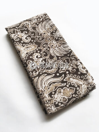 Natural Dye Batik Hand Stamped Batik Cotton Antik Batik Fabric Semen Brown