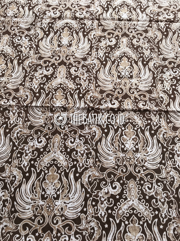 Natural Dye Batik Hand Stamped Batik Cotton Antik Batik Fabric Semen Brown