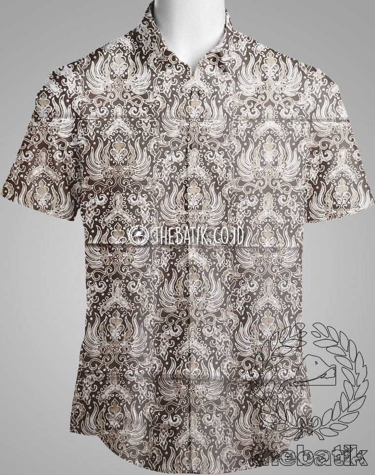 Natural Dye Batik Hand Stamped Batik Cotton Antik Batik Fabric Semen Brown