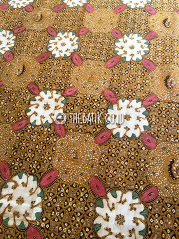 Kain Batik Jawa Klasik Sogan Solo Semi Tulis Motif Ceplok Coletan