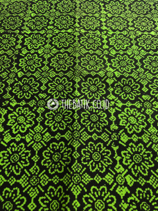 Hand Stamped Batik Cap Motif Floral Kembang Salak Hijau