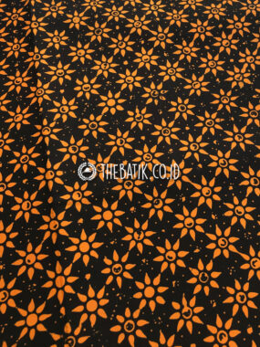 Hand Stamped Batik Cap Motif Kembang Tanjung Jingga Orange