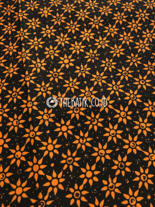 Hand Stamped Batik Cap Motif Kembang Tanjung Jingga Orange