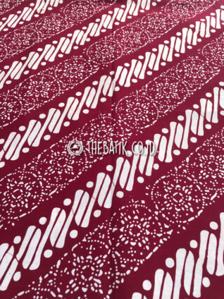 Hand Stamped Batik Cap Motif Parang Klithik Nithik Merah Hati Marun