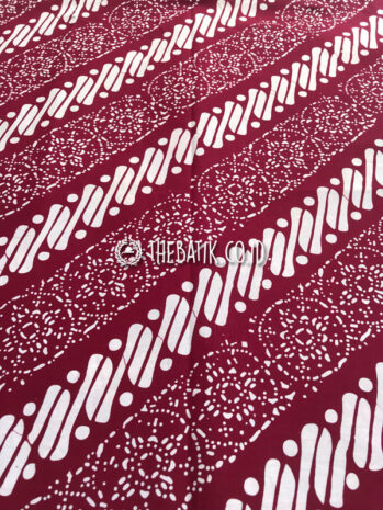 Hand Stamped Batik Cap Motif Parang Klithik Nithik Merah Hati Marun