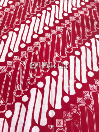 Hand Stamped Batik Cap Motif Parang Barong Seling Merah