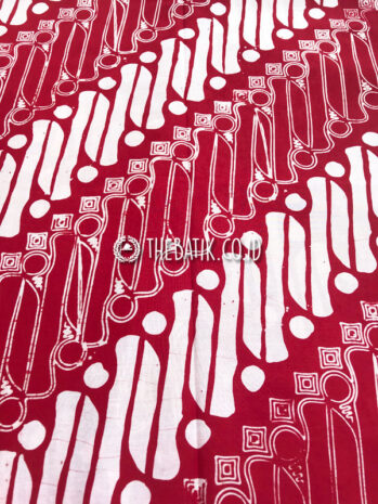 Hand Stamped Batik Cap Motif Parang Barong Seling Merah