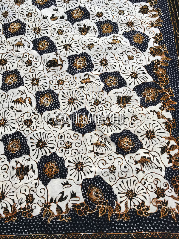 Kain Bahan Baju Batik Tulis Pesisir Motif Ikan Klasik Latar Putih