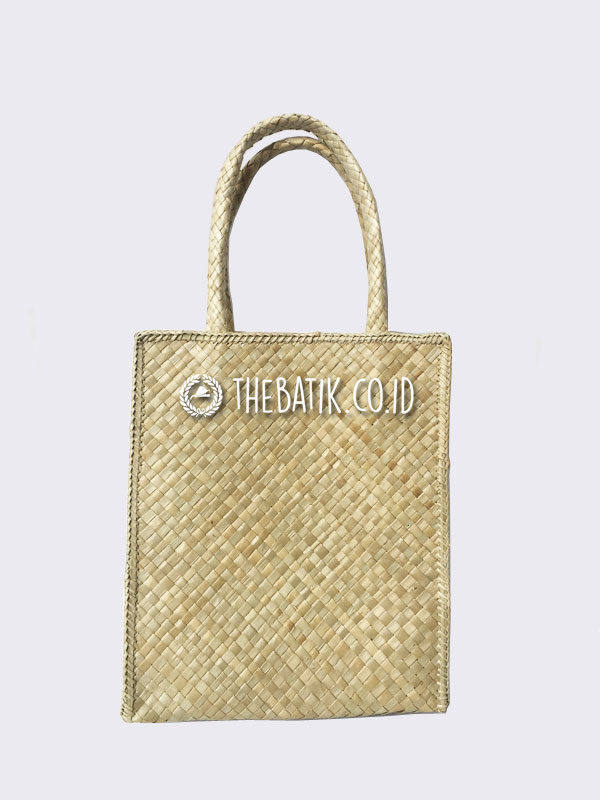 Handwoven Natural Pandan Leaf Tote Bag – Grosir Tas Hampers Anyaman Pandan Kecil