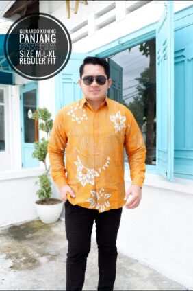 Baju Seragam Batik Keluarga untuk Pesta Pernikahan Bridesmaid Motif Modern Kuning