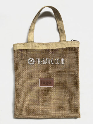 Natural Fiber Beige Tote Bag Handwoven Indonesia Tas Totebag Serat Alami Souvenir Event Unik