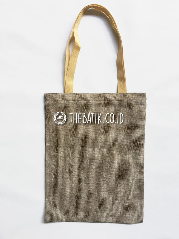 (Ready Stock) Tote Bag Seminar Kit Unik Bahan Tas Goni Saku Depan