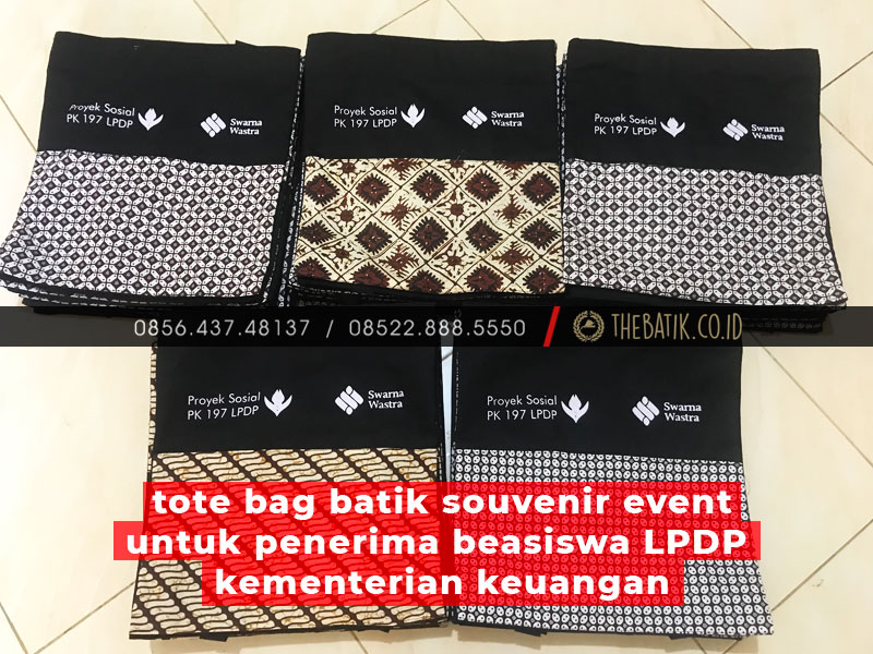 Tote Bag Batik Souvenir Event Untuk Penerima Beasiswa LPDP Kementerian Keuangan