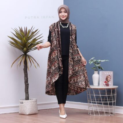 Baju Outer Vest Panjang Wanita Model Batik Tanpa Lengan (Yukensi) Kekinian (isi 5)