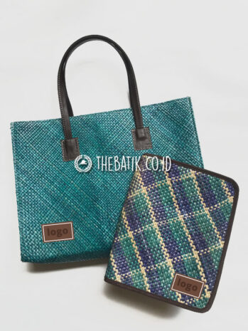 Paket Seminar Kit Unik – Tas Tote Bag & Binder Anyaman Natural Pandan Leaves Handmade Woven