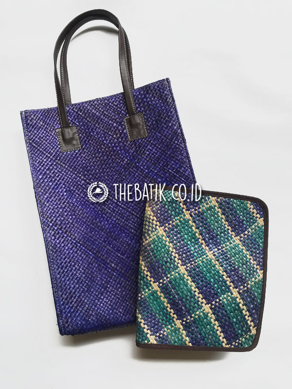 Paket Seminar Kit Unik – Tas Tote Bag & Binder Anyaman Natural Pandan Leaves Handmade Woven