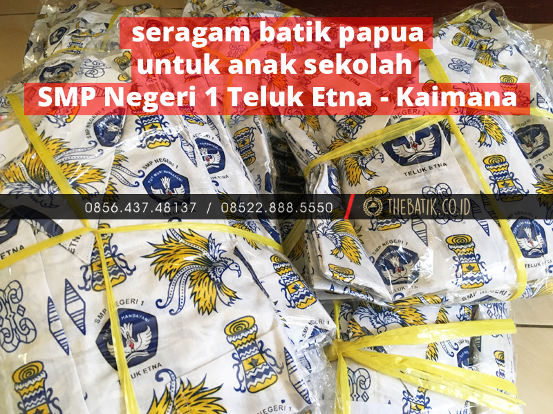 Seragam Batik Papua untuk Anak Sekolah SMP Negeri 1 Teluk Etna - Kaimana