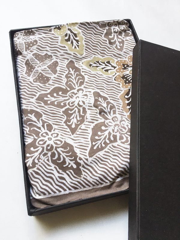 Natural Dye Batik Handwritten Traditional Indonesian Batik Fabric Cotton Brown Cream – Galaran Floral Batik Thin Line